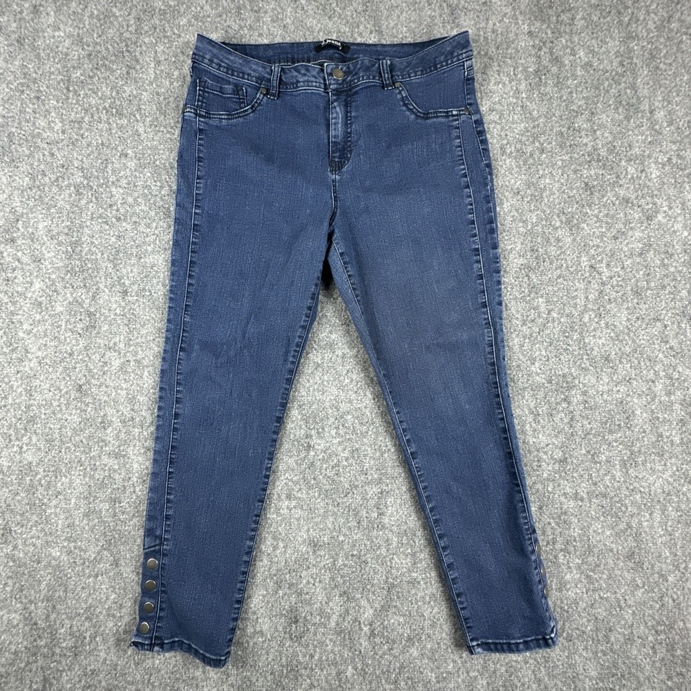 D. Jeans Womens Size 14 Blue Denim Medium Wash Mid Rise Ankle Skinny